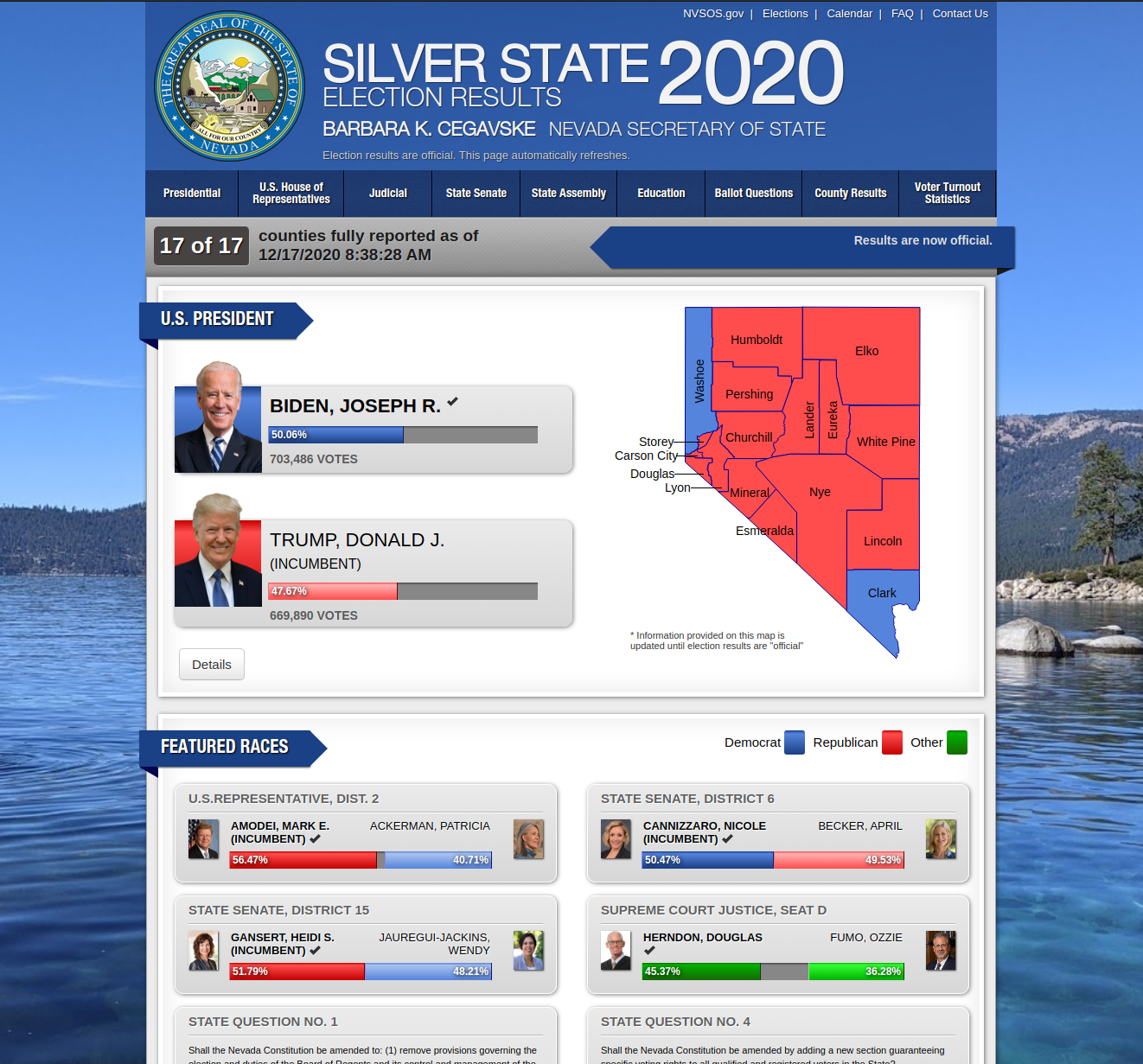 SilverStateElection.com - Nevada's election night reporting web site